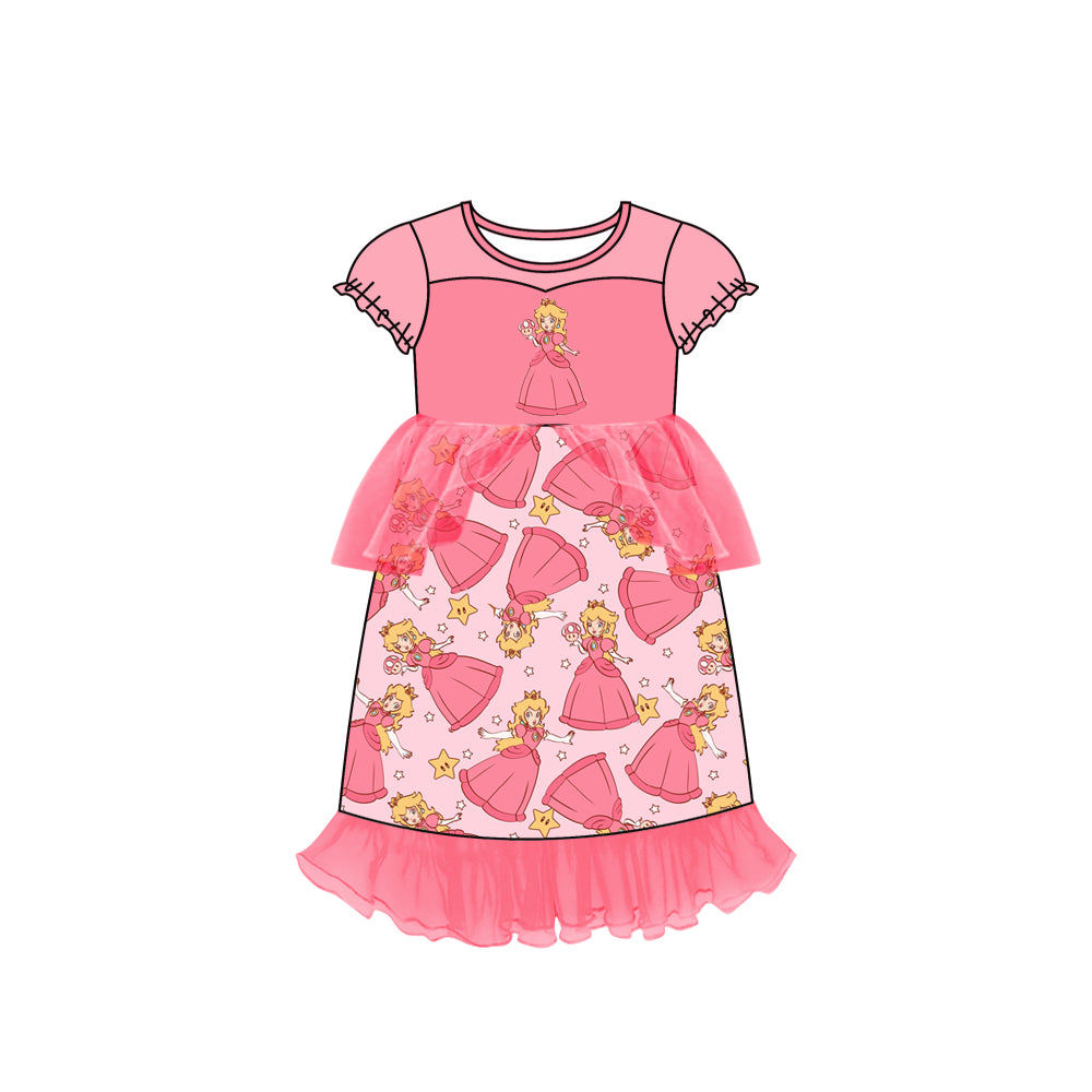 custom P8 Cartoon princess watermelon red girls dress please order before 6th August