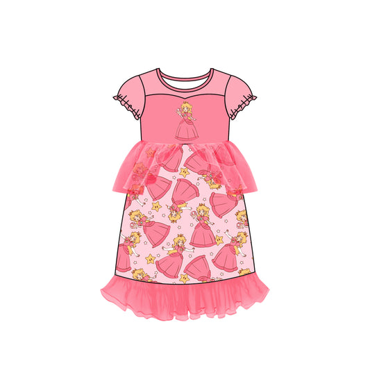 custom P8 Cartoon princess watermelon red girls dress please order before 6th August