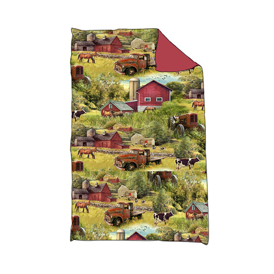 custom Farm House tree truck baby blanket