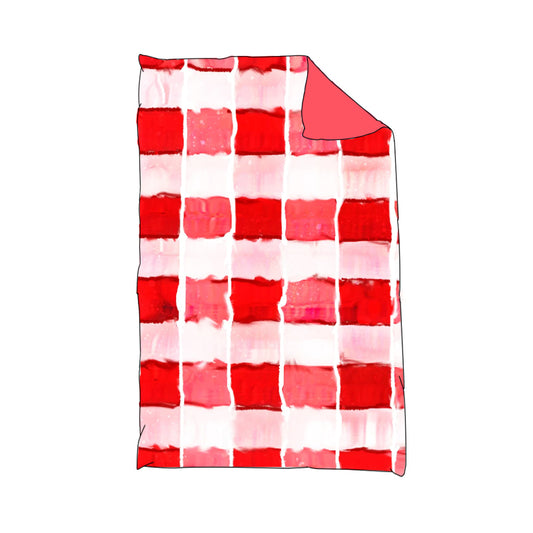 custom Farm red checkered baby blanket
