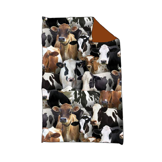 custom Farm animals cow baby blanket