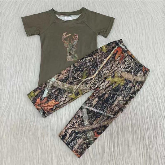 Camo Boys Deer Short Sleeve Outfits