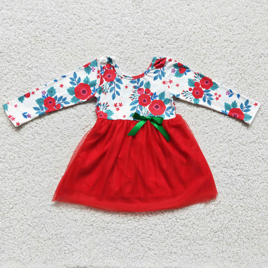 GLD0120 Flower Red Tutu Dress