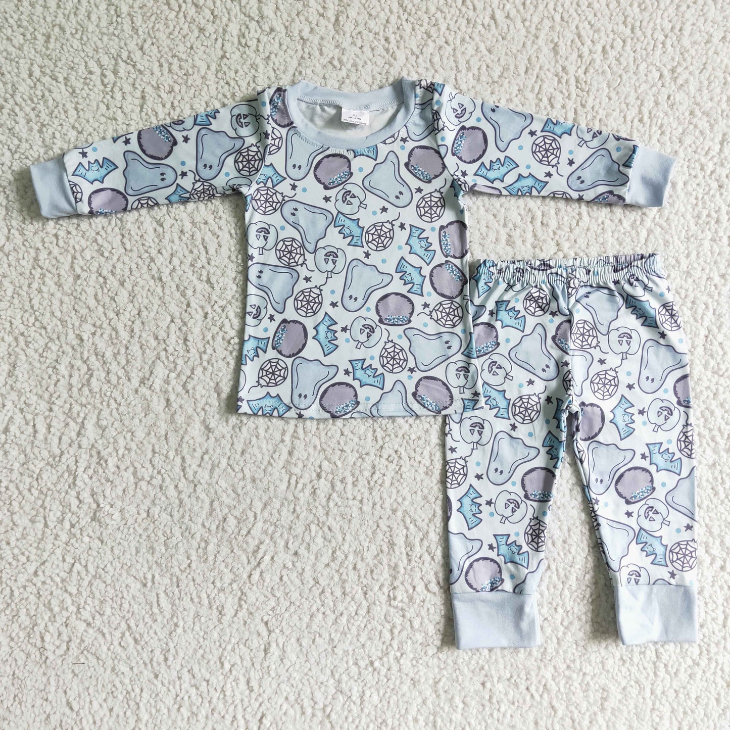 BLP0001 Halloween Blue Ghost Boys Pajamas