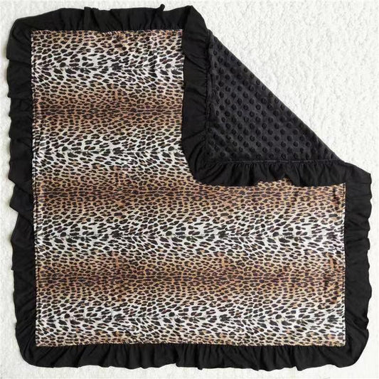 Baby Leopard Print Ruffle Casual Blanket