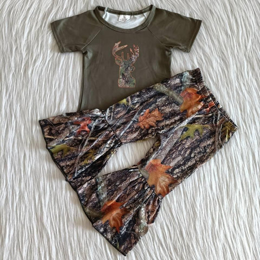Girls Camo Print Deer Cute Outfits