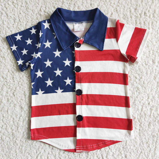 B17-19 4th Of July Boys Shirts