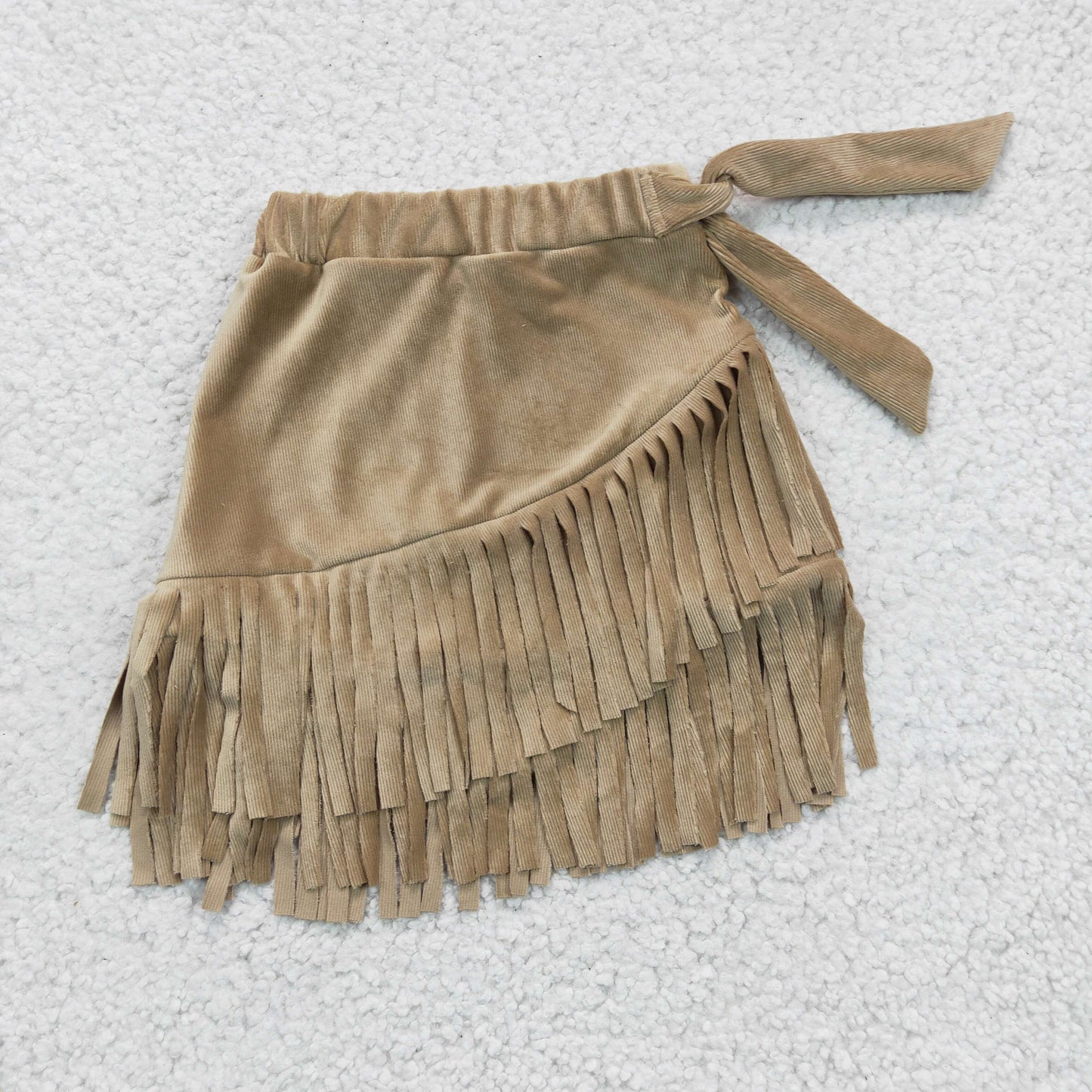 GLK0004 Cream-Coloured Brown Tassels Cool Skirts