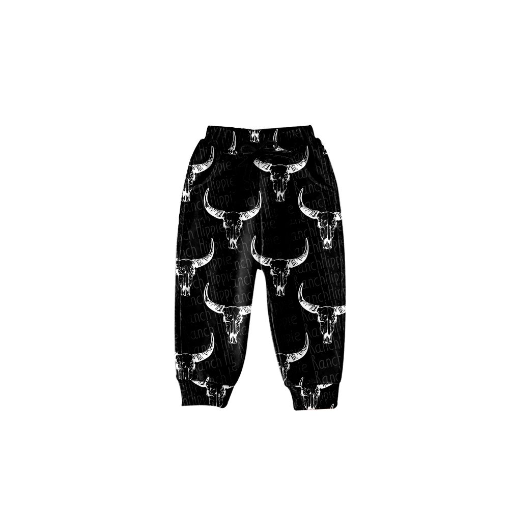 P0091 Black Cow Skull Boys Pants (Pre order )