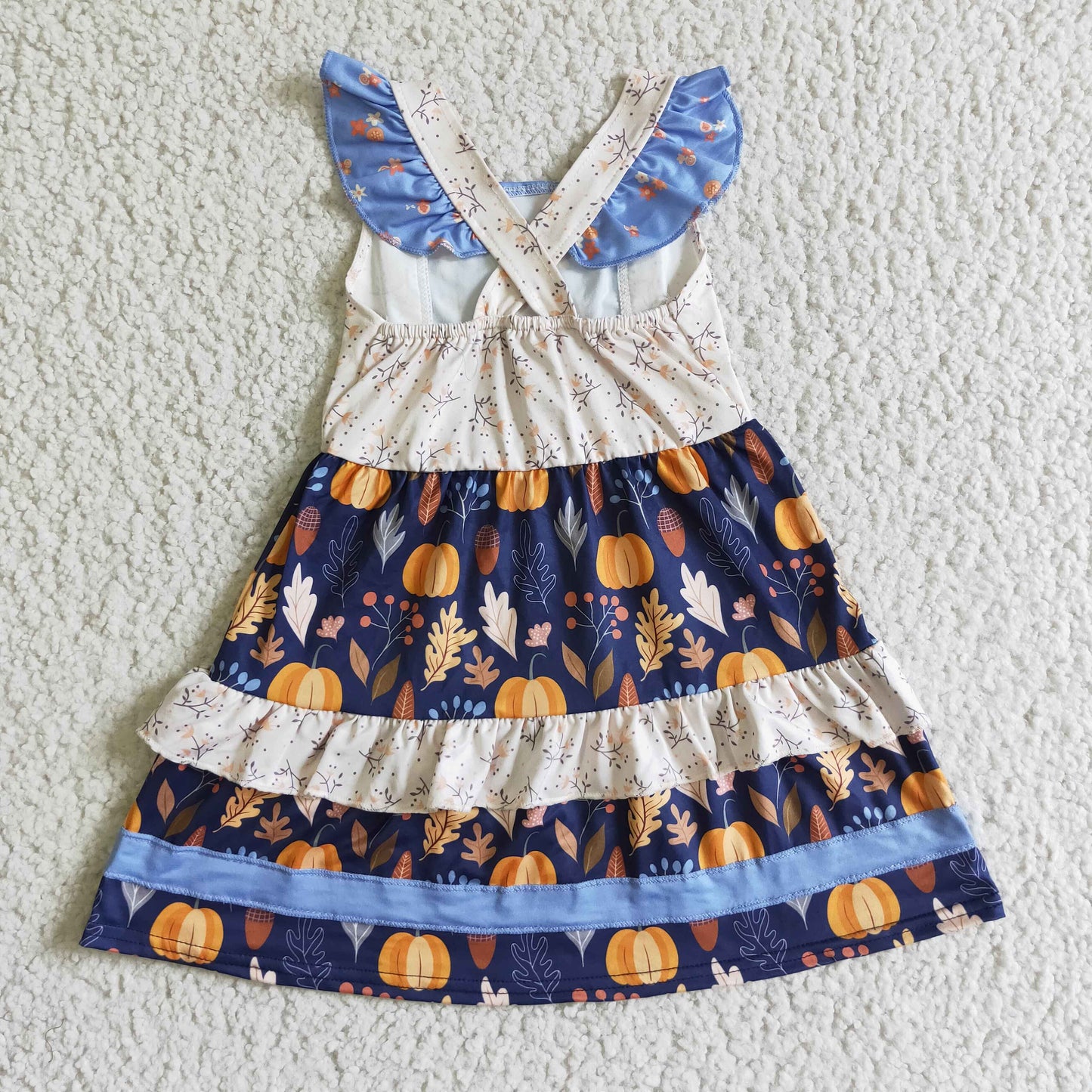 GSD0123 Fall Pumpkin Print Girls Dress