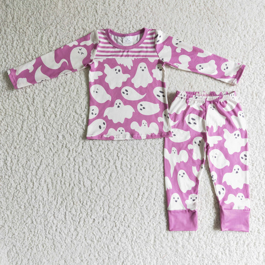GLP0229 Purple Ghost Halloween Girls Pajamas