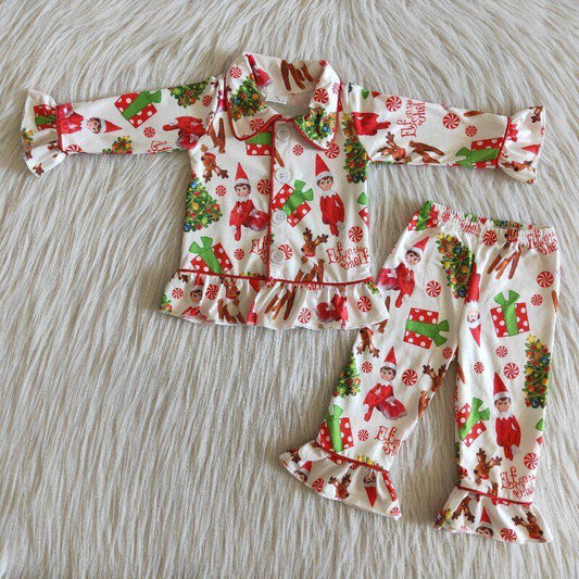 Christmas Gifts Print Hot Sale Baby Girls Pajamas