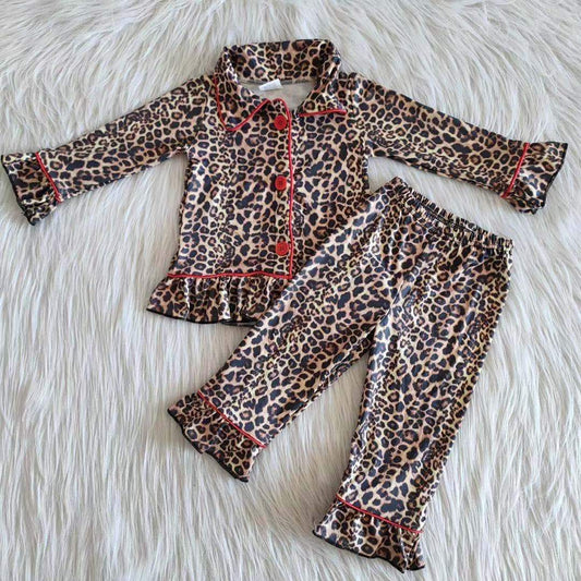 Hot Sale Fashion Leopard Print Ruffles Pajamas