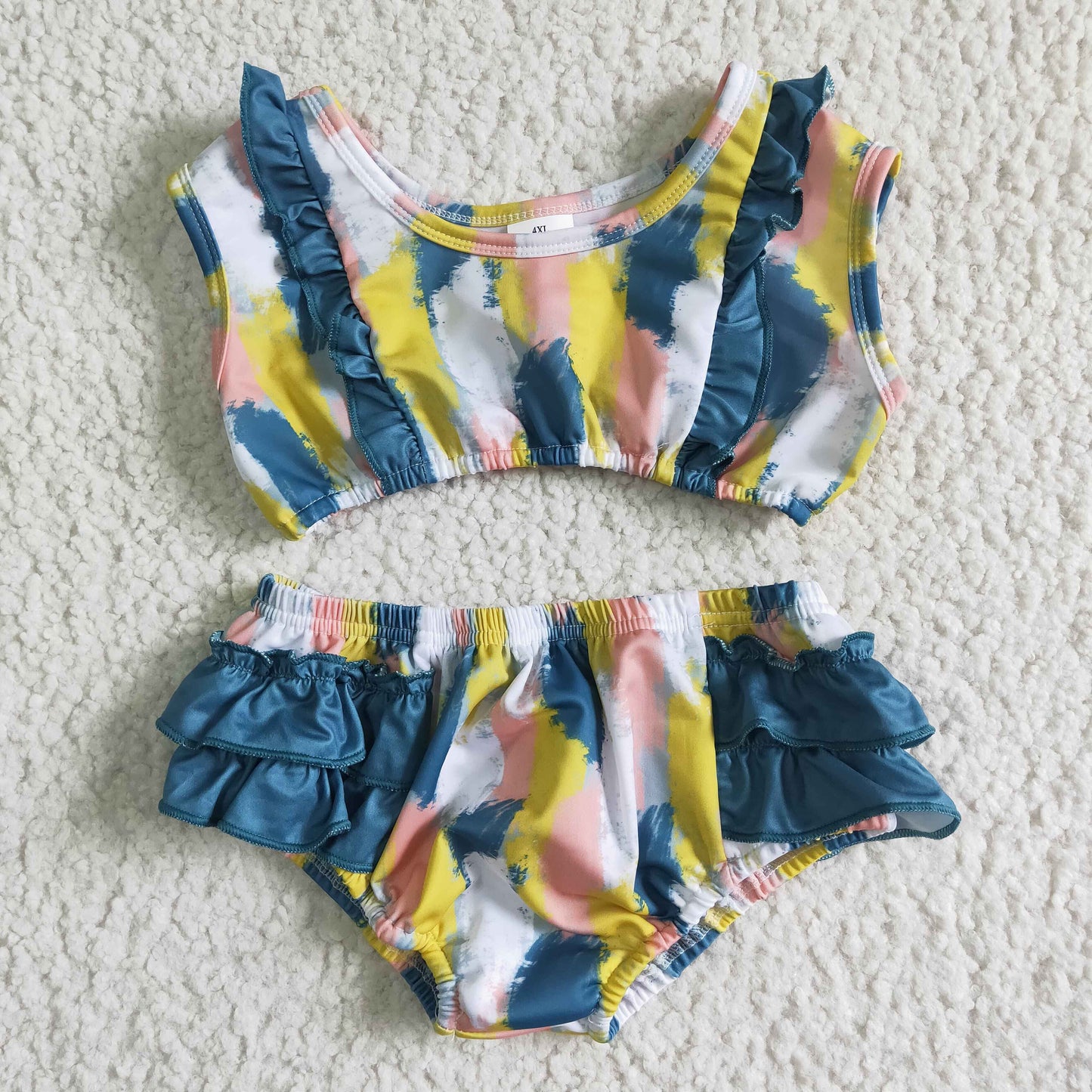 S0026 Tie Dye Casual Kids Bathing Suits Swimsuits