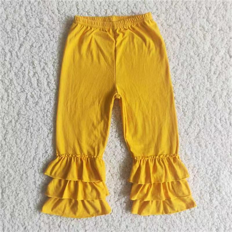 Yellow Baby Cotton Fabric Ruffles Pants