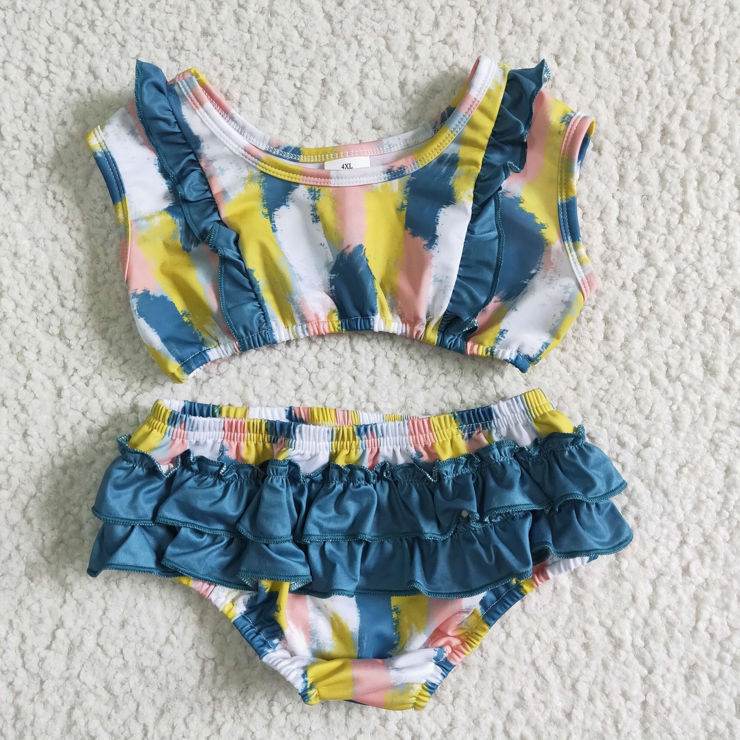 S0026 Tie Dye Casual Kids Bathing Suits Swimsuits