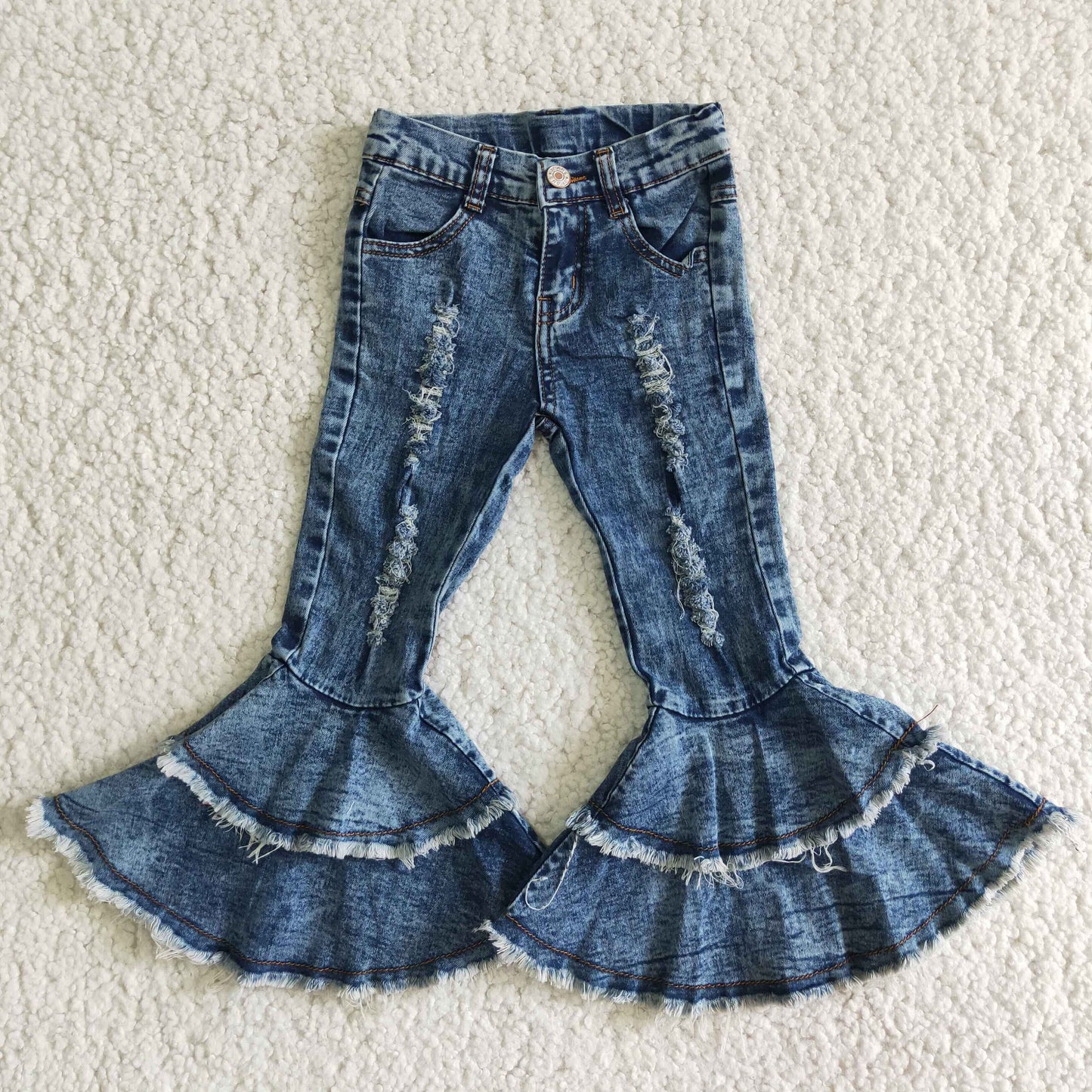 Best Sale 2 Ruffles Fashion Denim Jeans