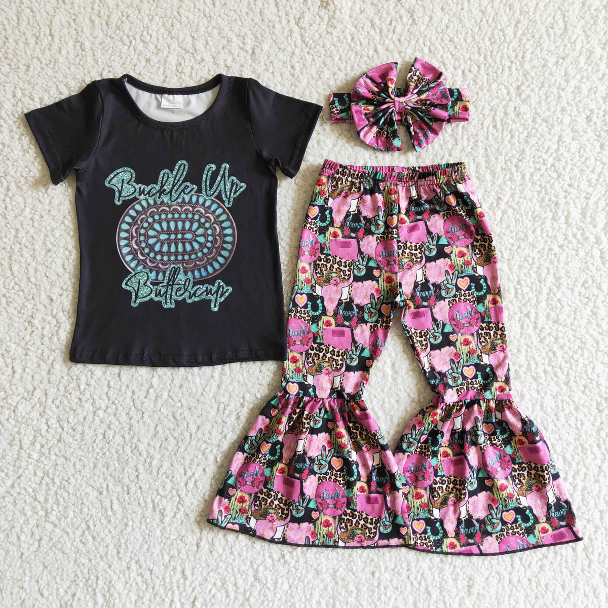 GSPO0039 Aztec Floral Print Cowboy Kids Set