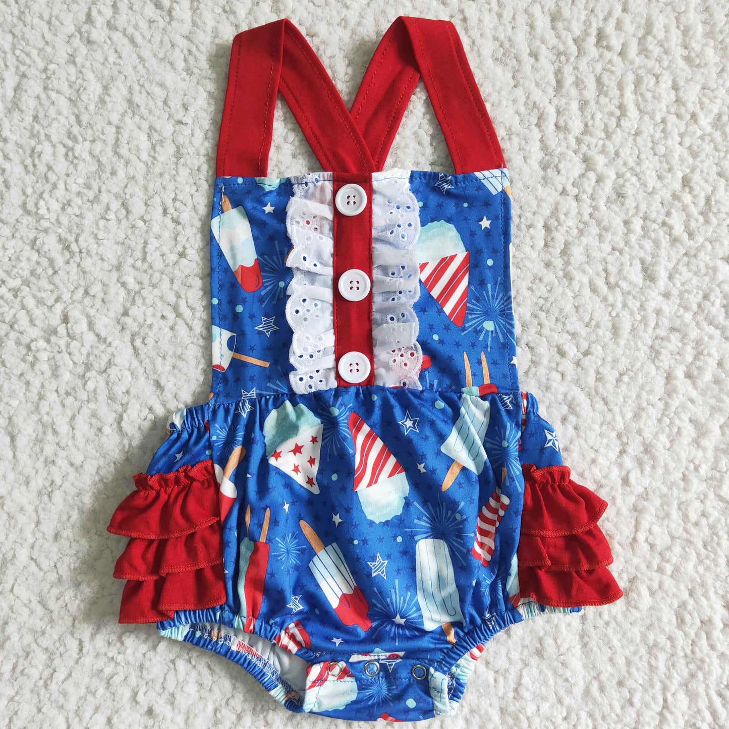 SR0015 4th Of July Kids Romper