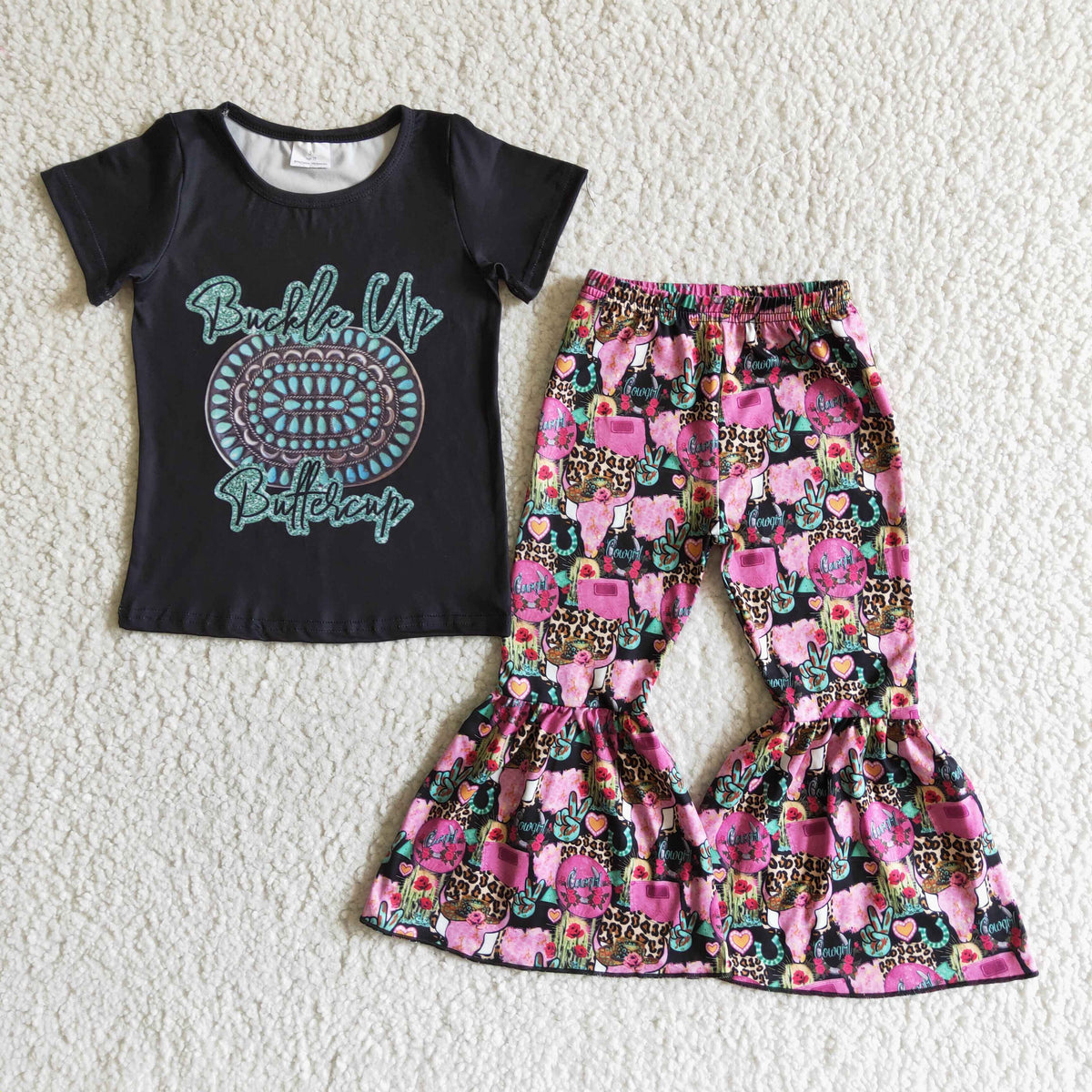 GSPO0039 Aztec Floral Print Cowboy Kids Set