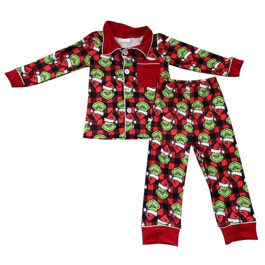 Kids Boys Red Hot Sale Christmas Cartoon Pajamas