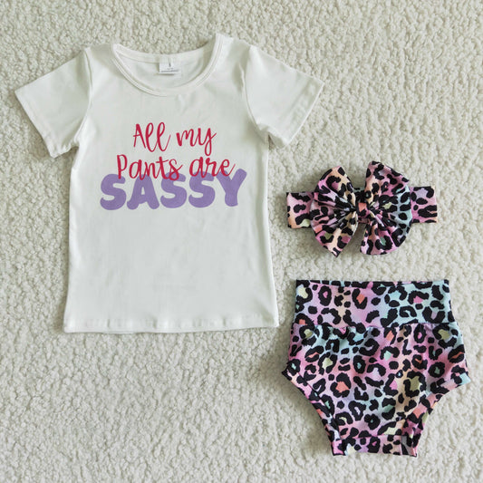 GBO0021 All My Pants Are Sassy Leopard Print Bummies Set