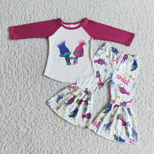 Cartoon Baby Girls Purple Set