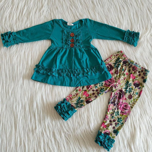 Green Top Match Floral Print Outfits