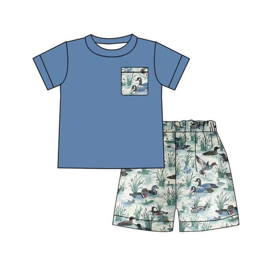 Boys Cute Duck Print Summer Outfits