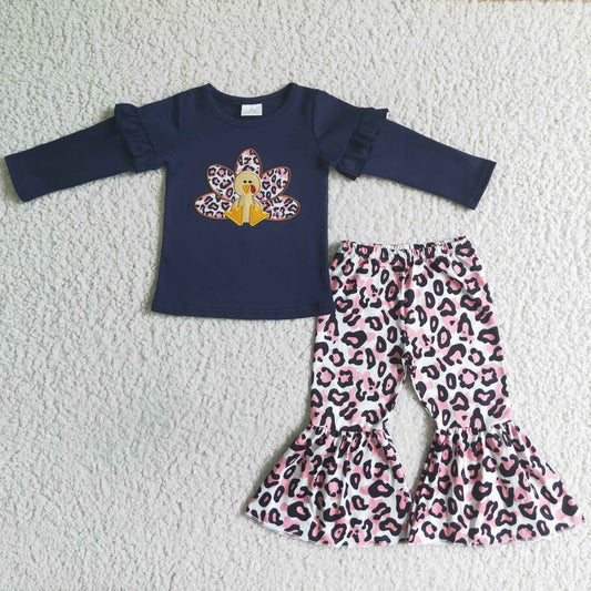 GLP0061 Thanksgiving Leopard Print Turkey Fall Outfits