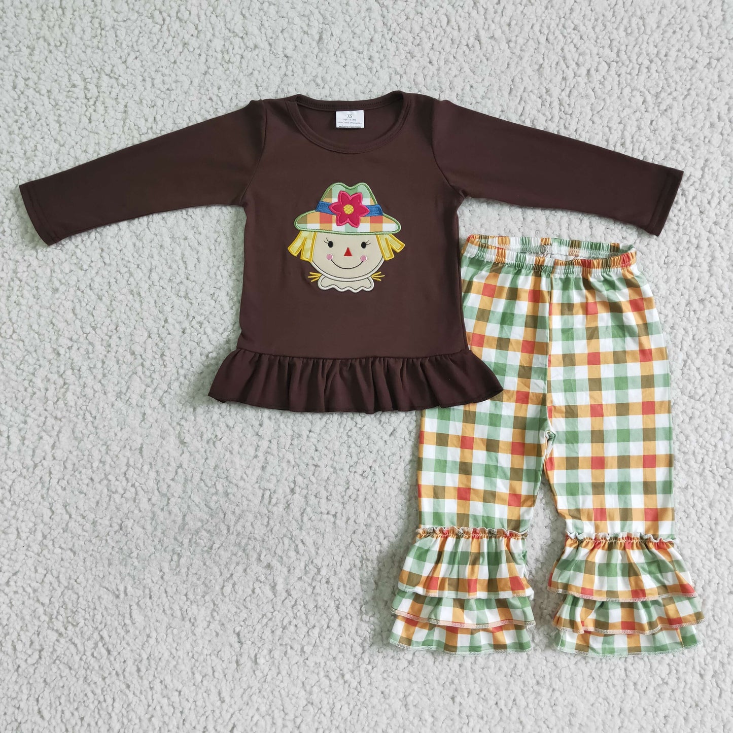 GLP0058 Embroidery Fall Scarecrow Girls Outfits