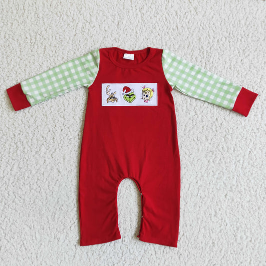 LR0019 Embroidery Cartoon Christmas Romper
