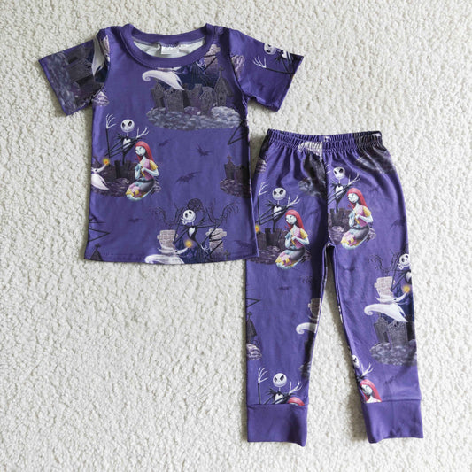 BSPO0026 Halloween Purple Cartoon Pajamas