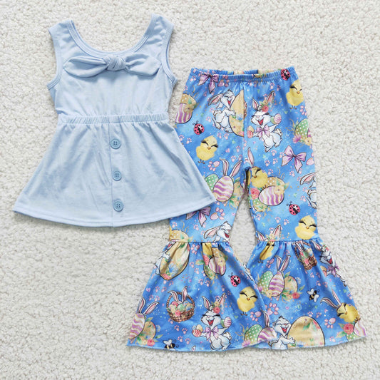 GSPO0233 Blue Easter Bunny Girls Outfits