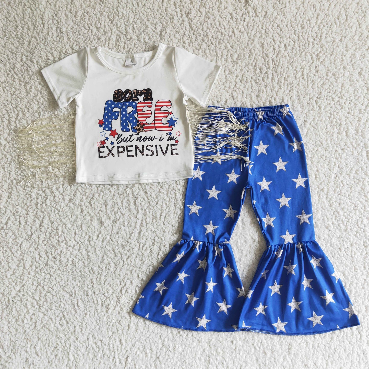NC0002 4th Of July Born Free Tassels Girls Set