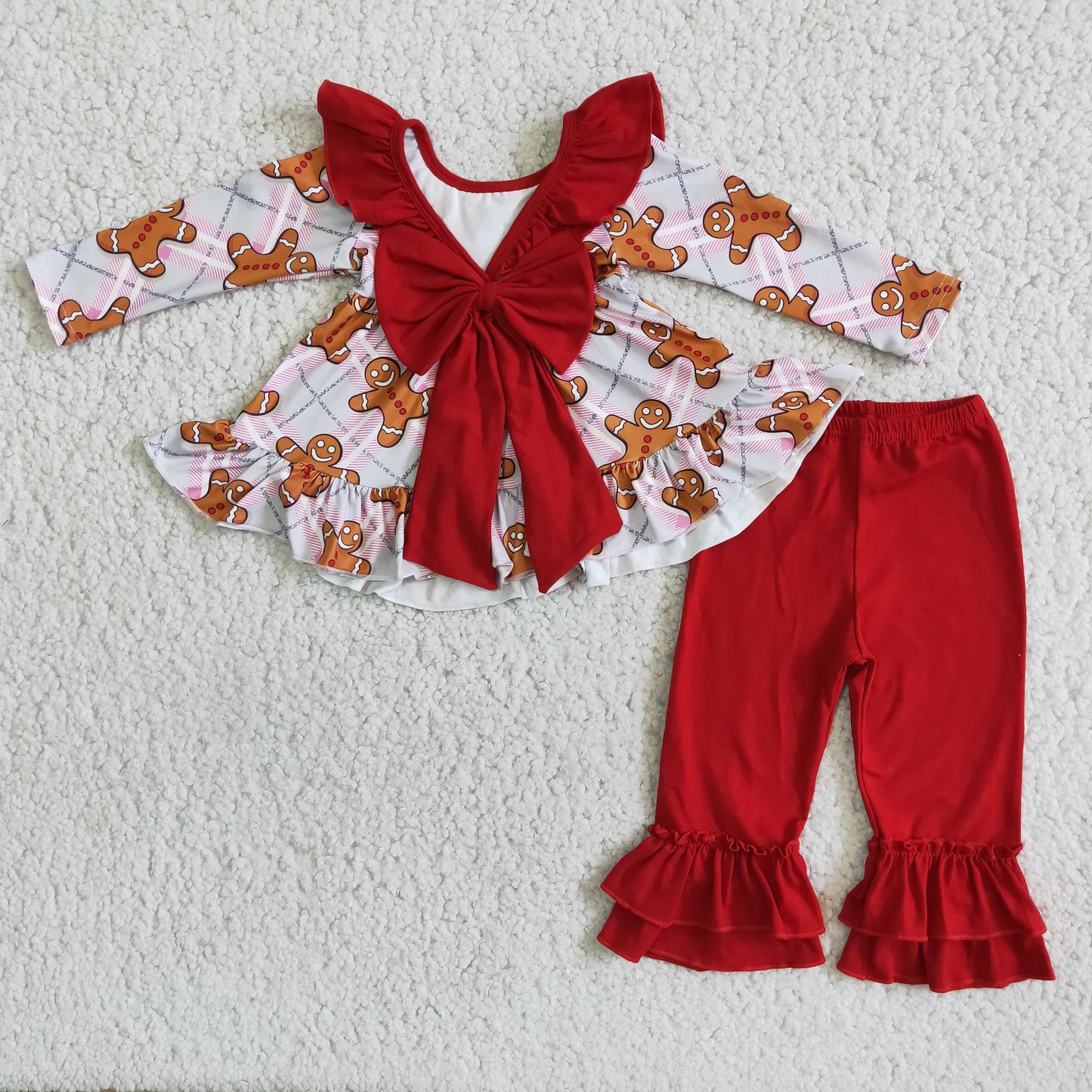 Christmas Gingerbread Red Girls Outfits