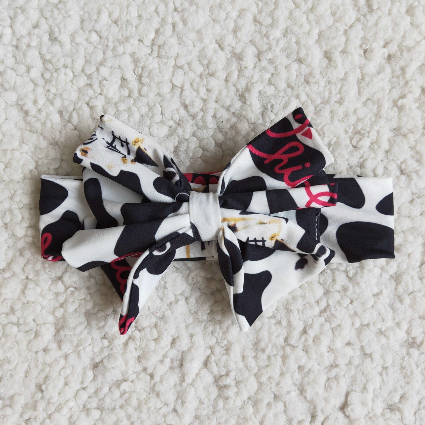 Chick Cow Print Bow