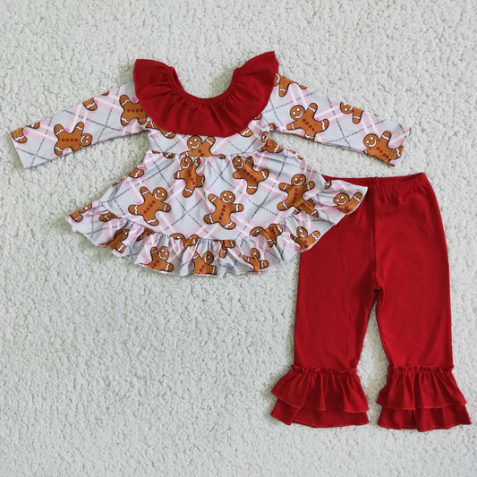 Christmas Gingerbread Red Girls Outfits