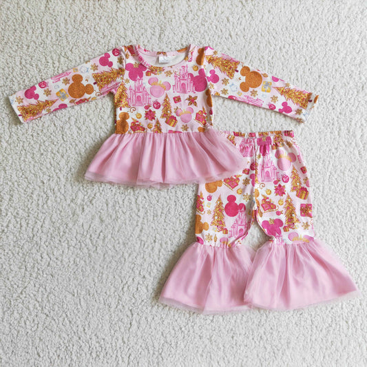 GLP0300 Pink Christmas Tree & Gifts Cartoon Tutu Outfits