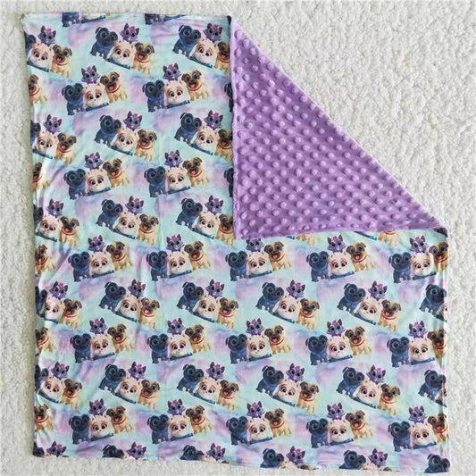 Halloween Casual Cartoon Baby Girls Purple Dogs Print Blanket