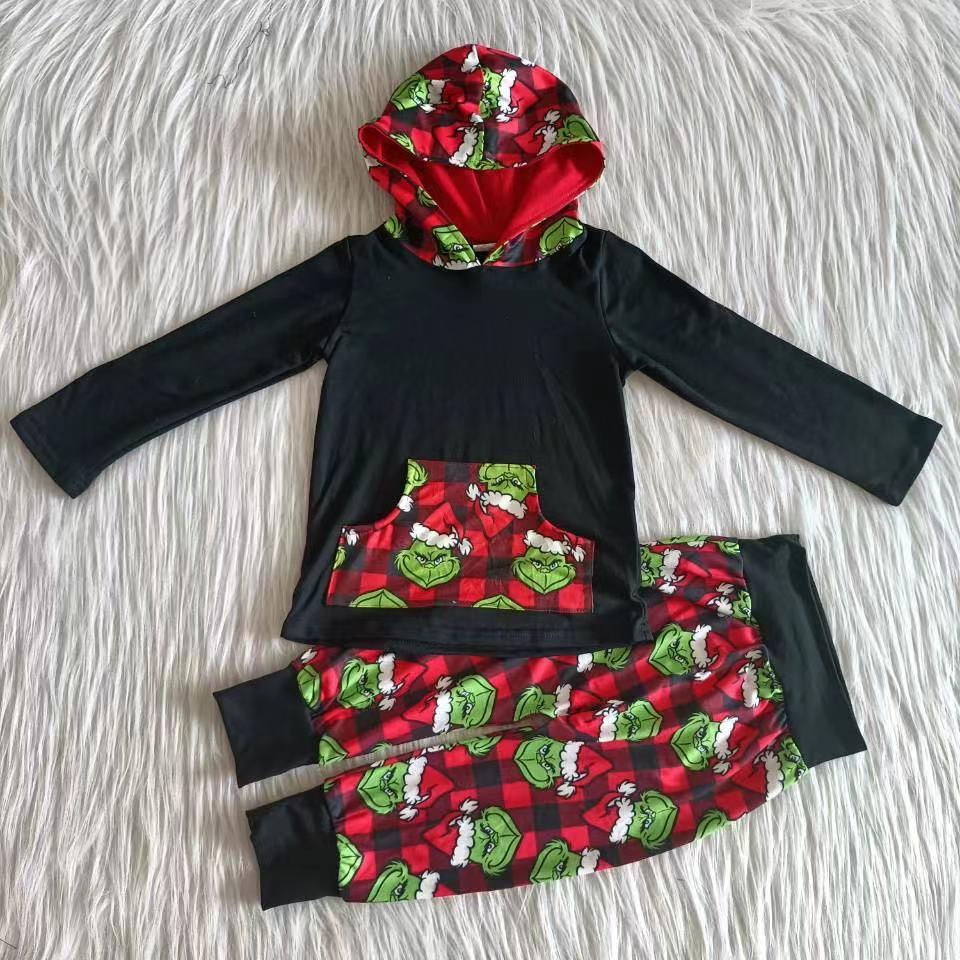 Christmas Cartoon Casual Hoodie Set