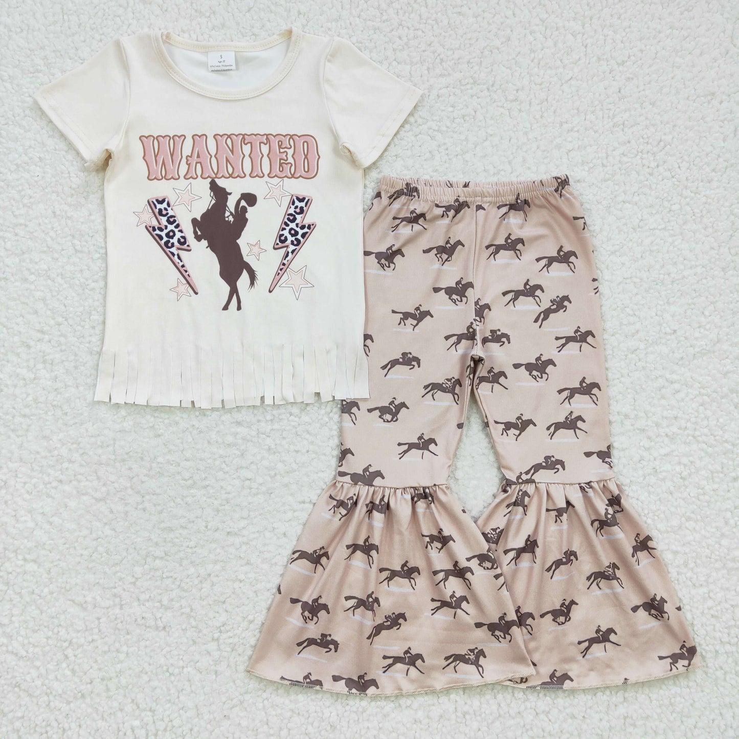 GSPO0487 Western Wanted Horse Baby Girls Outfits