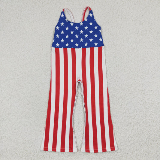 SR0256 4th Of July Baby Girls Jumpsuits