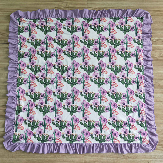BL0002 Purple Floral Print Blanket
