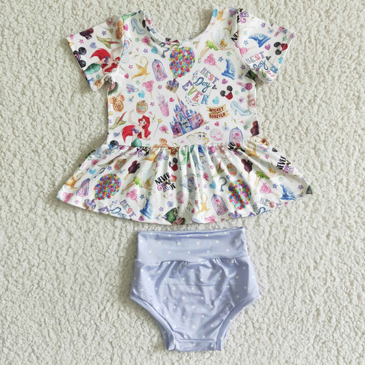 GBO0026 Cartoon Purple Bummies Set