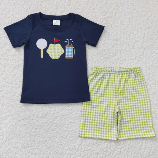 BSSO0135 Golf Embroidery Short Sleeve Boys Set