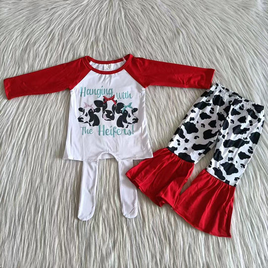 Cows Red Baby Girls Outfits