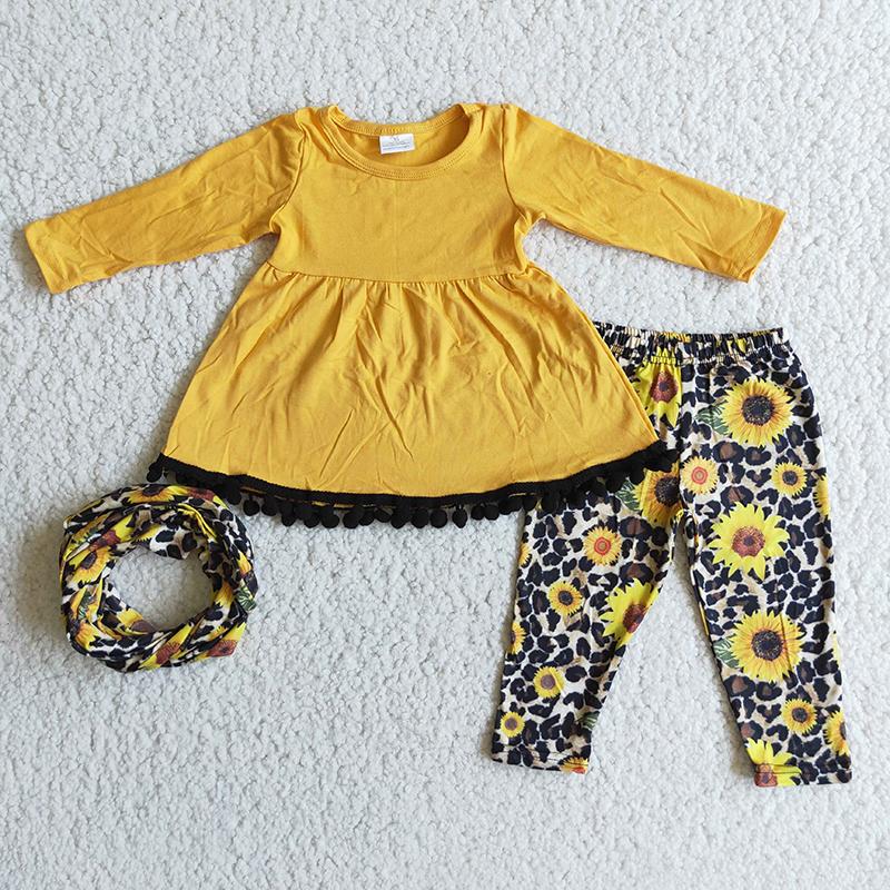 Sunflower 3pcs With Scarf Sets