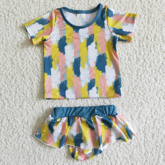 S0018 Tie Dye Casual Kids Bathing Suits Swimsuits