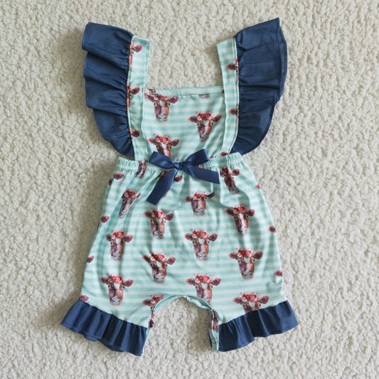 SR0004 Heifer Blue Flutter Sleeve Kids Romper